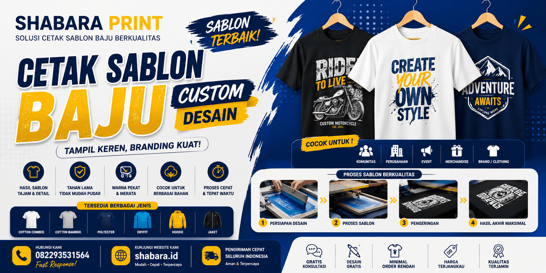 Cetak Sablon Baju Murah di Tangerang Kota – Jasa Sablon Kaos Custom Berkualitas, Cepat & Harga Terjangkau