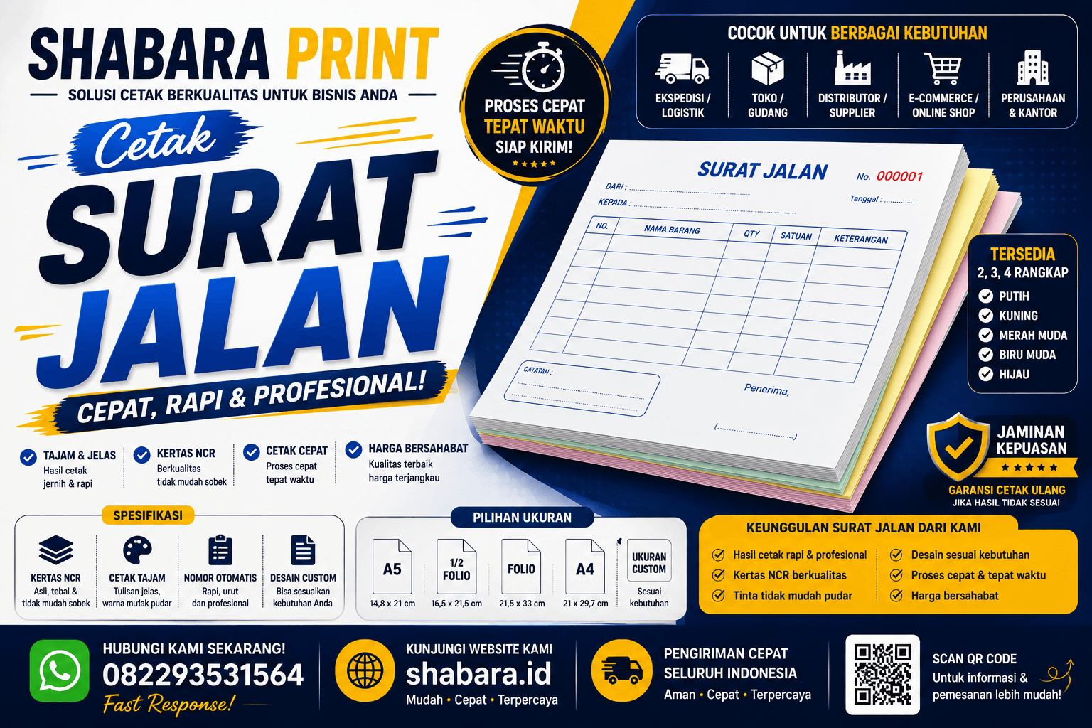 Cetak Surat Jalan Custom Jakarta Barat untuk Toko, UMKM & Perusahaan