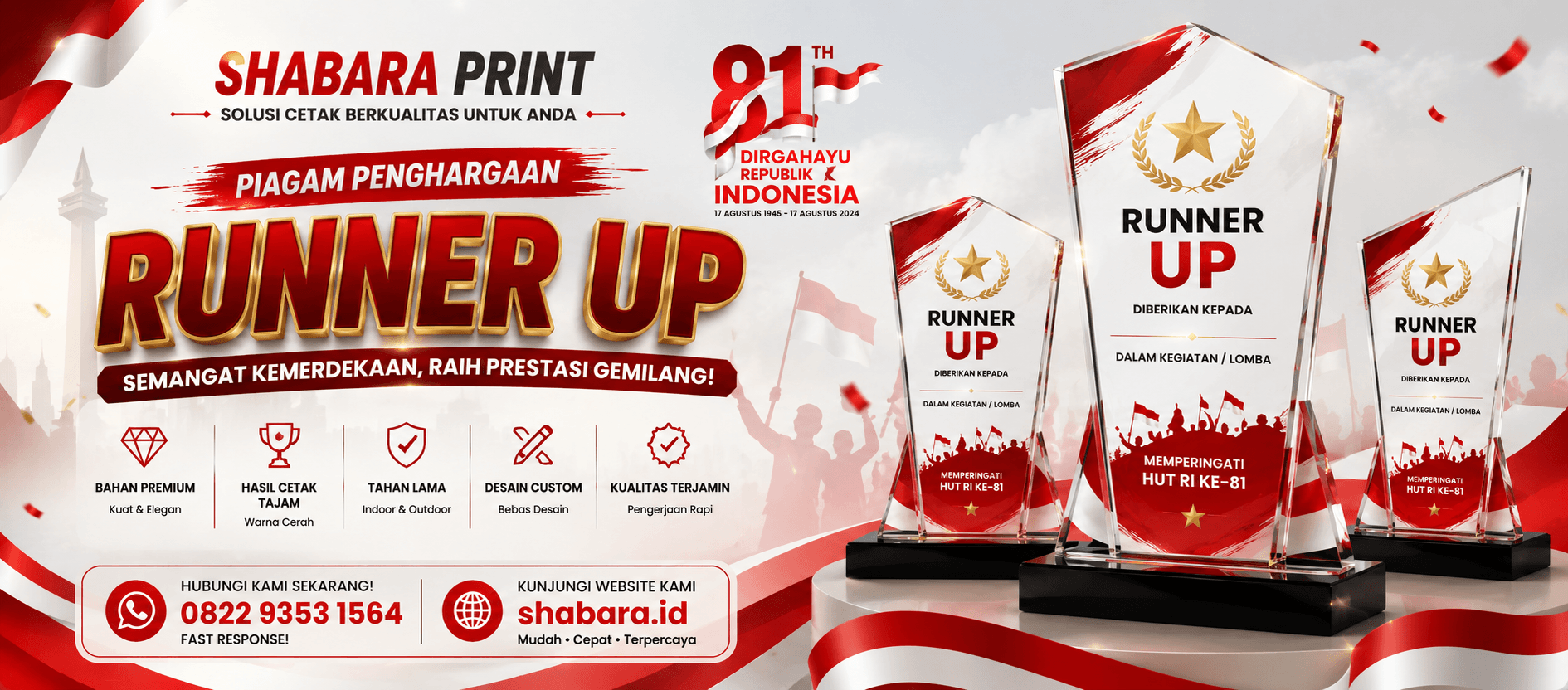 Bikin Trophy Runner Up Murah di Sukabumi Utara Jakarta Barat